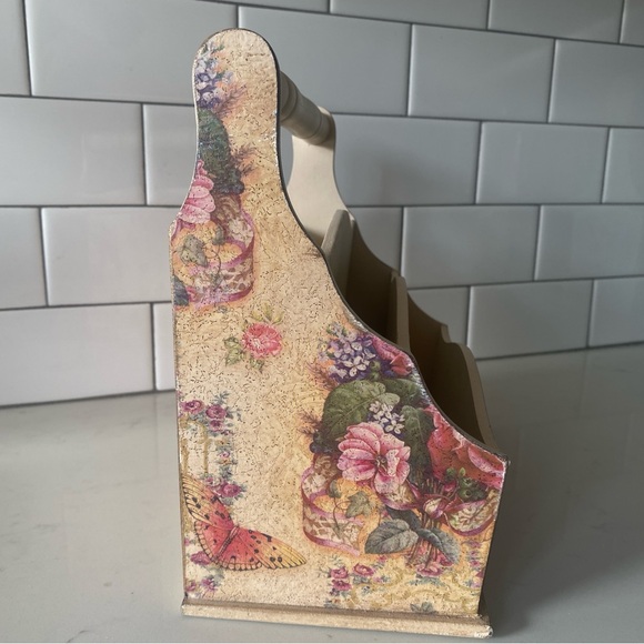 Vintage Style Wooden Country Shabby Chic 3 Slot Letter Holder Organizer - Picture 7 of 8